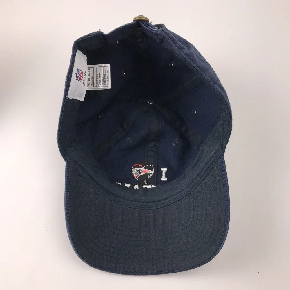 I Heart Love Football New England Patriots Blue Cotton Dad Cap